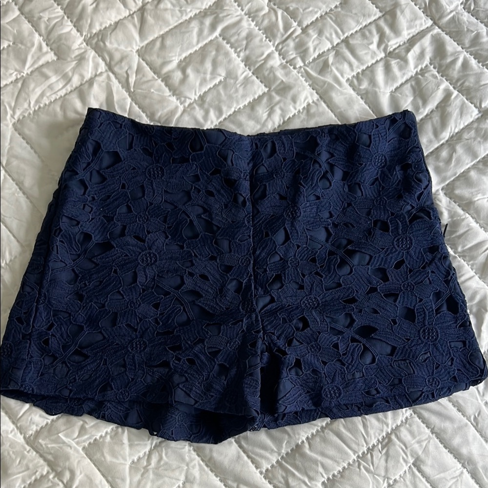 Mango Blue High Waist Denim Shorts